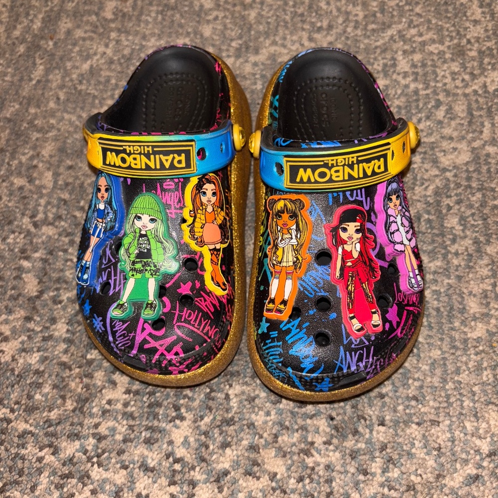 Rainbow high girl crocs